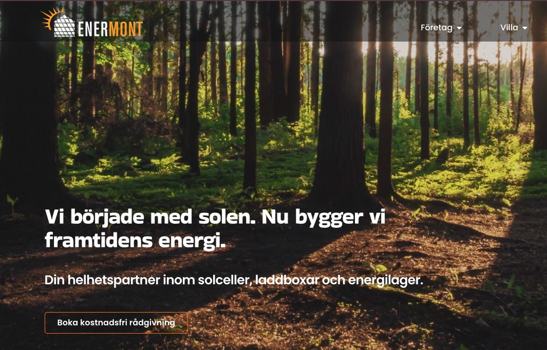 Startsidan på enermont.se