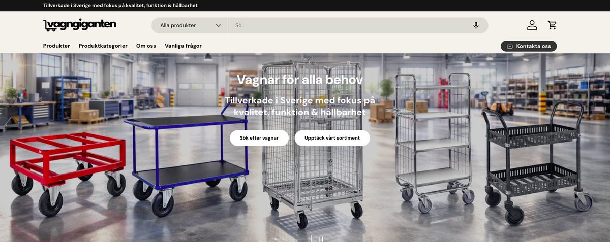 Startsidan på vagngiganten.se